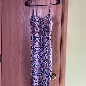 PrettLittleThings Fitted Snake Skin Dress
